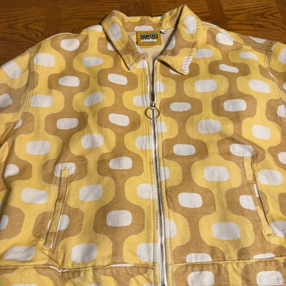 Big Bud Press Jacquard Yellow Printed Ricky Jacket 0XL Cropped Vintage Inspired - Picture 6 of 16